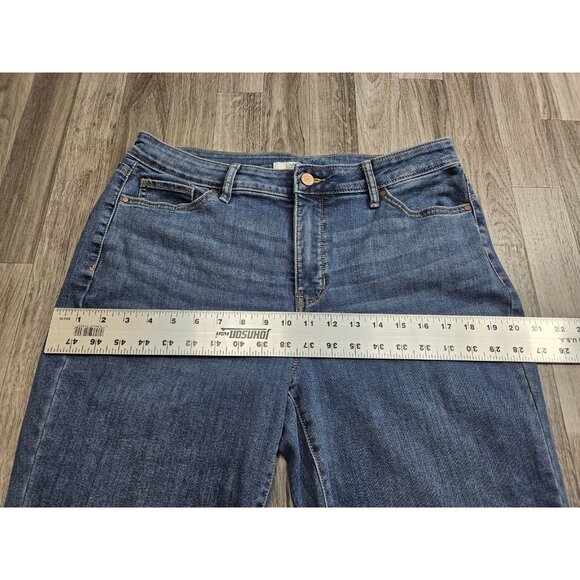 (3/$35) Croft & Barrow Jeans Womens 12 Blue Mid Rise Straight Leg Stretch Pants - Picture 9 of 12